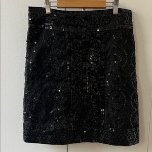 Tory Burch Black Sequin Skirt 8
